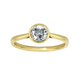 Ring i Gult/Hvitt Gull (585), 0,75ct hvit topas