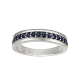 Ring i Hvitt Gull (585) med Safirer 0,45ct