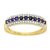 Ring i Hvitt Gull, 0.25ct Hvit Topas og 0.50ct Safirer