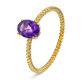 Ring i Gult Gull (585), 0.90ct Oval Ametyst