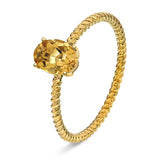 Ring i Gult Gull (585), 0.90ct Oval Citrin