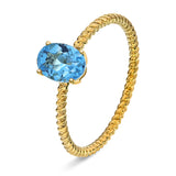 Ring i Gult Gull (585), 0.90ct Oval Topas