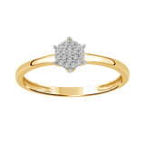 Diamantring i Hvitt/Gult Gull 0.10 tw/si