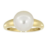 Perlering i 14kt Gult/Hvitt Gull, med 10-11mm perle