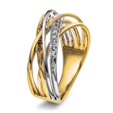 Eksklusiv diamantring, 0.20ct tw/si i hvitt og gult gull