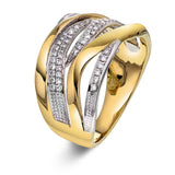 Eksklusiv diamantring, 0.30ct tw/si i hvitt og gult gull