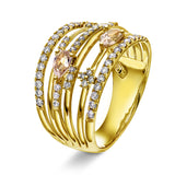 Eksklusiv diamantring i Hvitt/Gult Gull 0.65 tw/si og 0.40ct edelsten