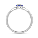 Diamantring i Hvitt/Gult Gull 0.03 tw/si og 0.18ct safir
