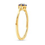 Diamantring i Hvitt/Gult Gull 0.03 tw/si og 0.18ct safir