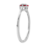 Diamantring i Hvitt/Gult Gull 0.03 tw/si og 0.18ct rubin