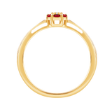 Diamantring i Hvitt/Gult Gull 0.03 tw/si og 0.18ct rubin