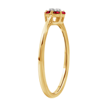 Diamantring i Hvitt/Gult Gull 0.03 tw/si og 0.18ct rubin