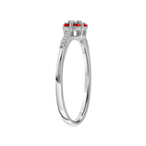 Diamantring i Hvitt/Gult Gull 0.07 tw/si og 0.19ct rubin