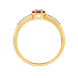 Diamantring i Hvitt/Gult Gull 0.07 tw/si og 0.19ct rubin