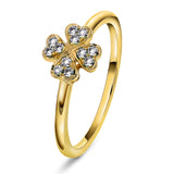 Diamantring i Hvitt/Gult Gull 0.12 tw/si