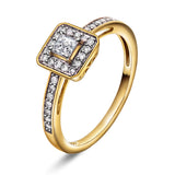 Diamantring i Hvitt/Gult Gull, 0,45ct Diamanter