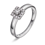 Diamantring firkantet ramme tot. 0,30ct TW/SI Diamanter