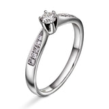 Diamantring i Hvitt/Gult Gull, 0,28ct TWSI Diamanter