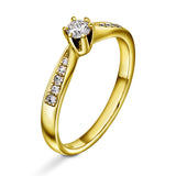 Diamantring i Hvitt/Gult Gull, 0,28ct TWSI Diamanter
