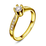 Diamantring i Gult/Hvitt Gull, 0.45ct TW/SI Diamanter