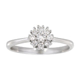 Rosettring i 14kt Hvitt Gull,, 0.22ct tw/si Diamanter