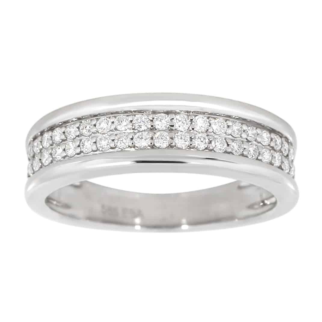 Diamantring rekkering i hvitt gull tot 0,35ct TWSI - Diamanthuset