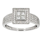 Diamantring firkantet 0.30ct TWVS + 0.30ct TWSi - Diamanthuset