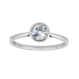 Ring i Gult/Hvitt Gull (585), 0,75ct hvit topas