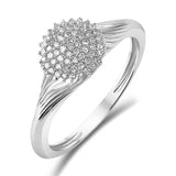 Diamantring rosett 0,25ct tw/si i gult gull. Diamanthuset