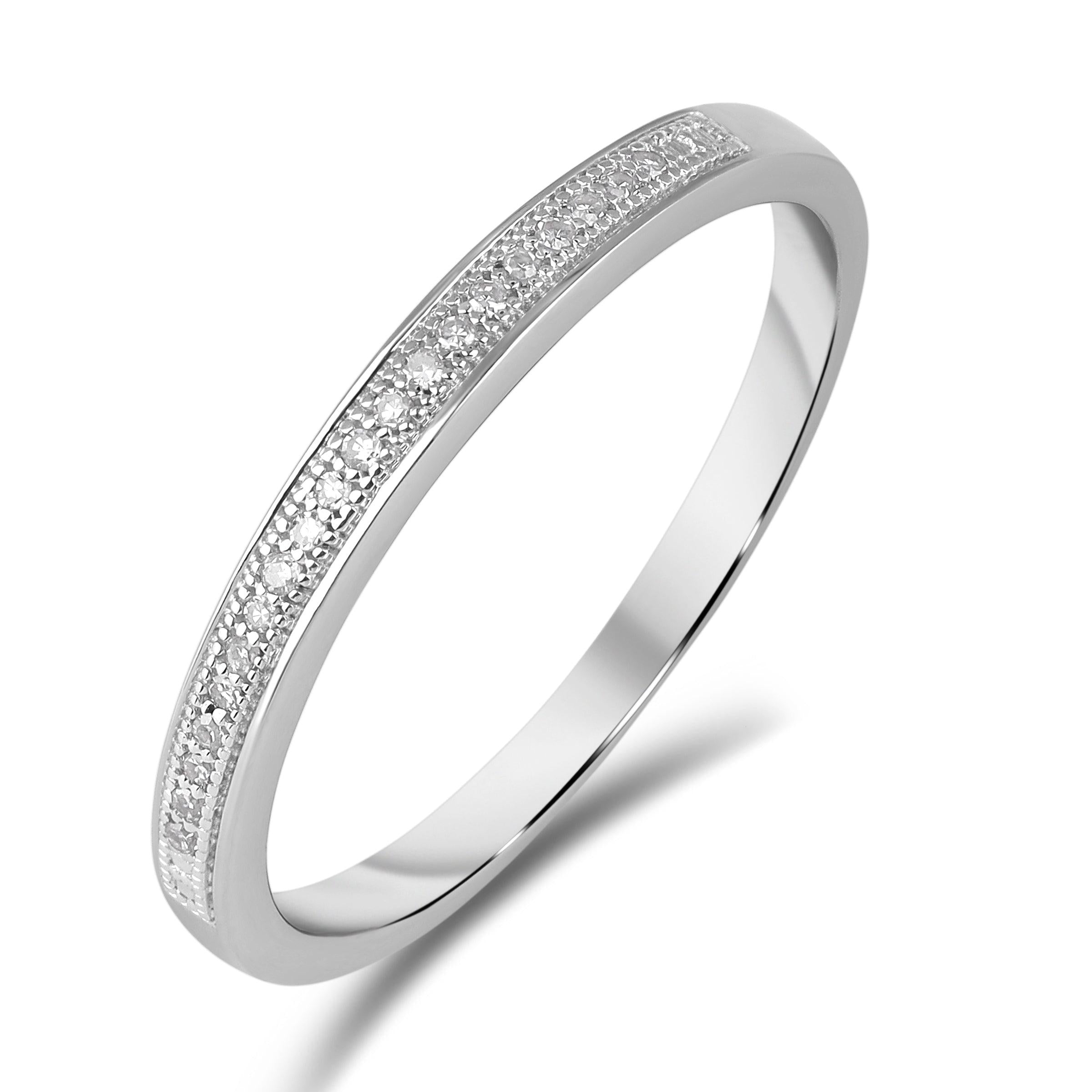 Diamantring 0,08ct tw/si i hvitt gull\Diamanthuset