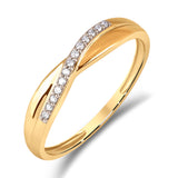 Diamantring 0,08ct tw/si i hvitt/gult gull