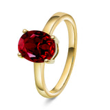 Oda Gullring med Rød Granat- Diamanthuset
