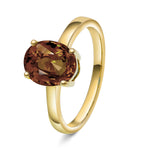 Gullring med Røyk Quarts --> Diamanthuset