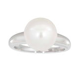 Perlering i 14kt Gult/Hvitt Gull, med 10-11mm perle