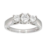 Diamantring i hvitt gull med tre stener 0,70ct TW/SI - Diamanthuset