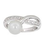 Diamantring 0,08ct TWSI med Perle - Diamanthuset