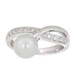 Diamantring 0,08ct TWSI med Perle - Diamanthuset