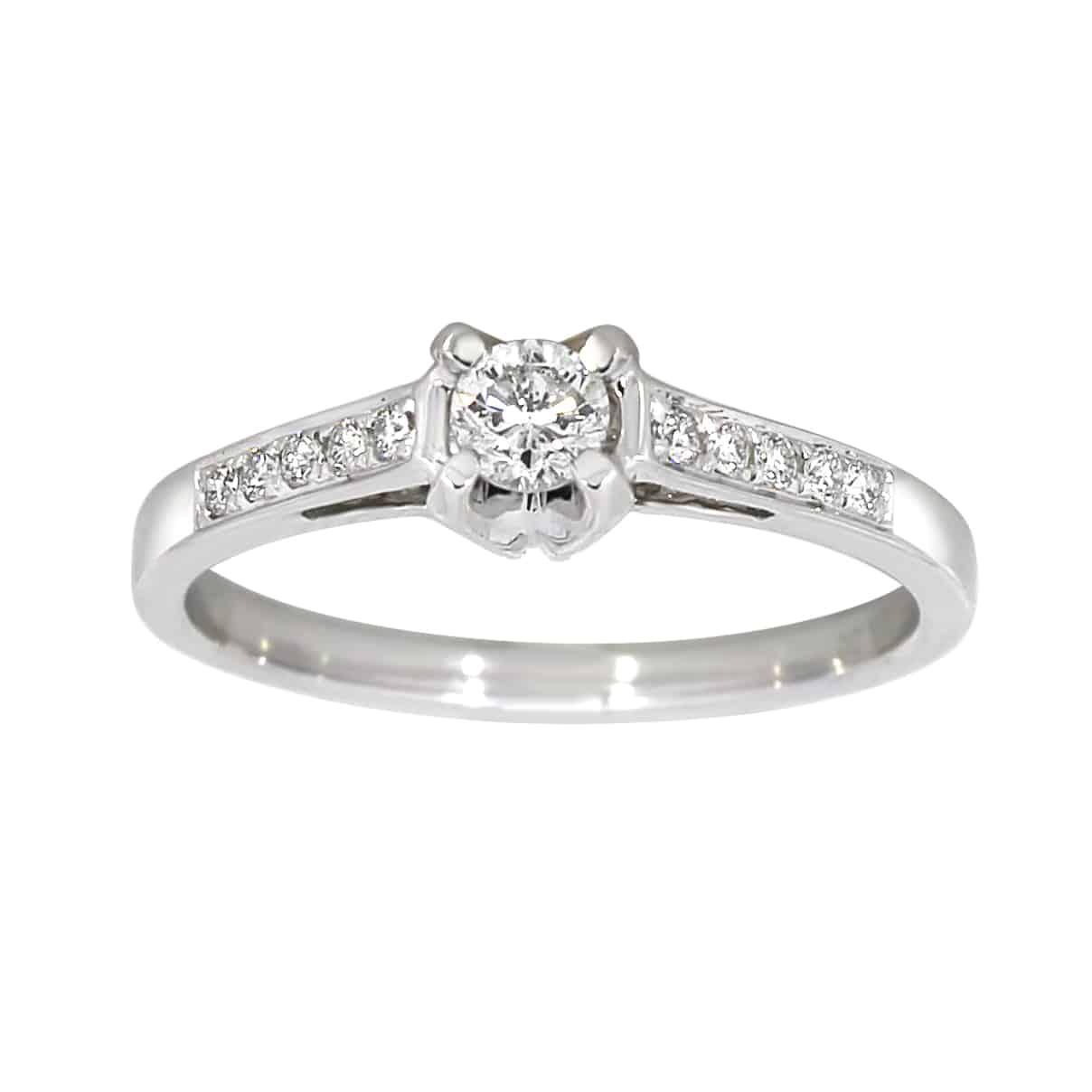 Diamantring i hvitt gull 0,35ct TWSI - Diamanthuset