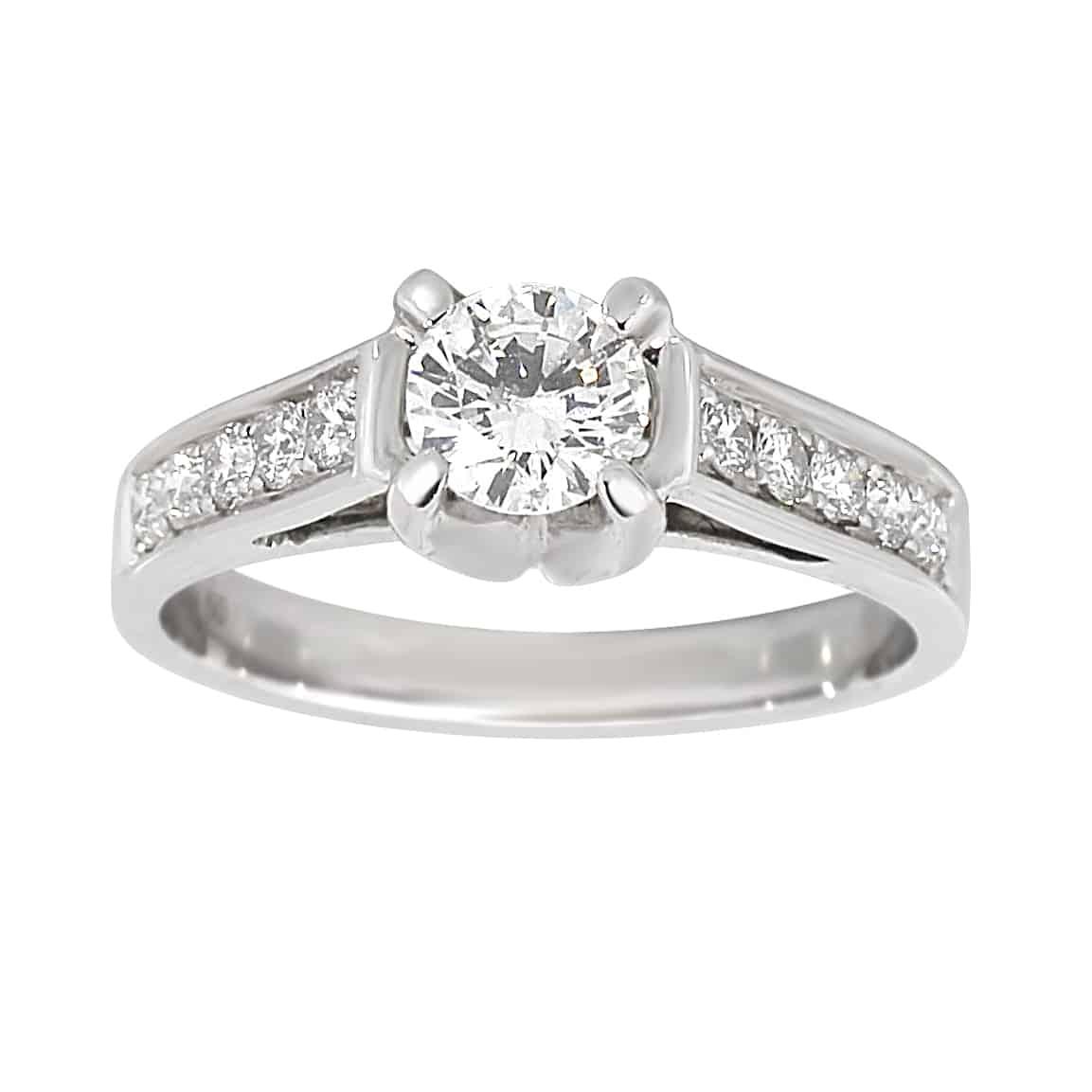 Diamantring i hvitt gull 0,80ct TWSI - Diamanthuset