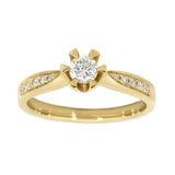 Diamantring i gult gull, 0.45CT TWSI - Diamanthuset