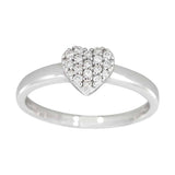 Hjerteformet diamantring i hvitt gull, 0.15ct TWSI