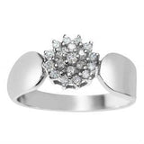 Diamantring Rosett i gult/hvitt gull, 0.25ct