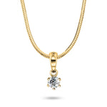 Eloise enstens diamant halssmykke 14kt gult gull 0.07ct TW P - Diamanthuset