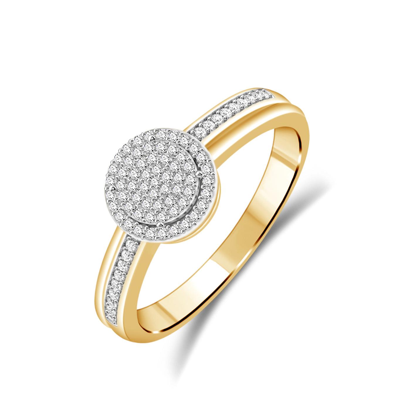 Diamantring rund med 0,25ct tw/si i gult gull. DIAMANTHUSET.NO