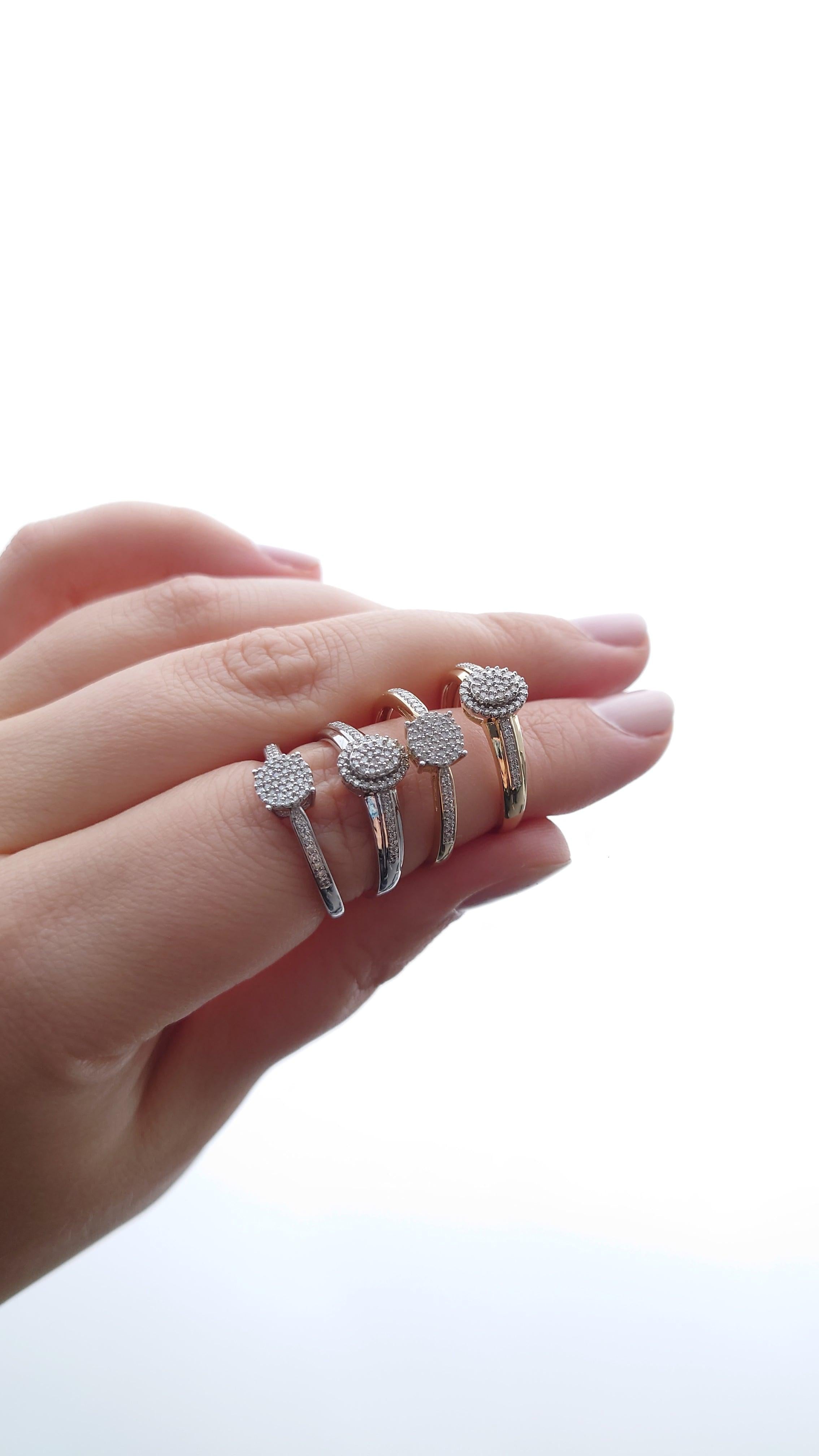 Diamantring oval 0,20ct tw/si i gult gull - Diamanthuset