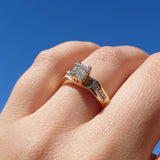 Diamantring i Gult Gull, 0,70ct TW/SI Diamanter