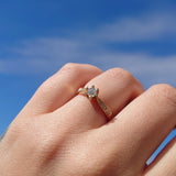 Diamantring i Gult/Hvitt Gull, 0.45ct TW/SI Diamanter