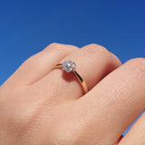 Rosettring i gult/hvitt gull, 0.25ct