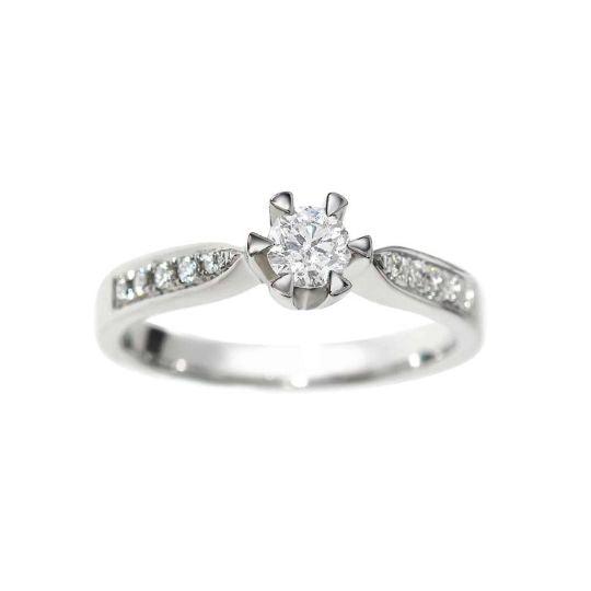 Diamantring i hvitt gull, 0.45CT TWSI - Diamanthuset