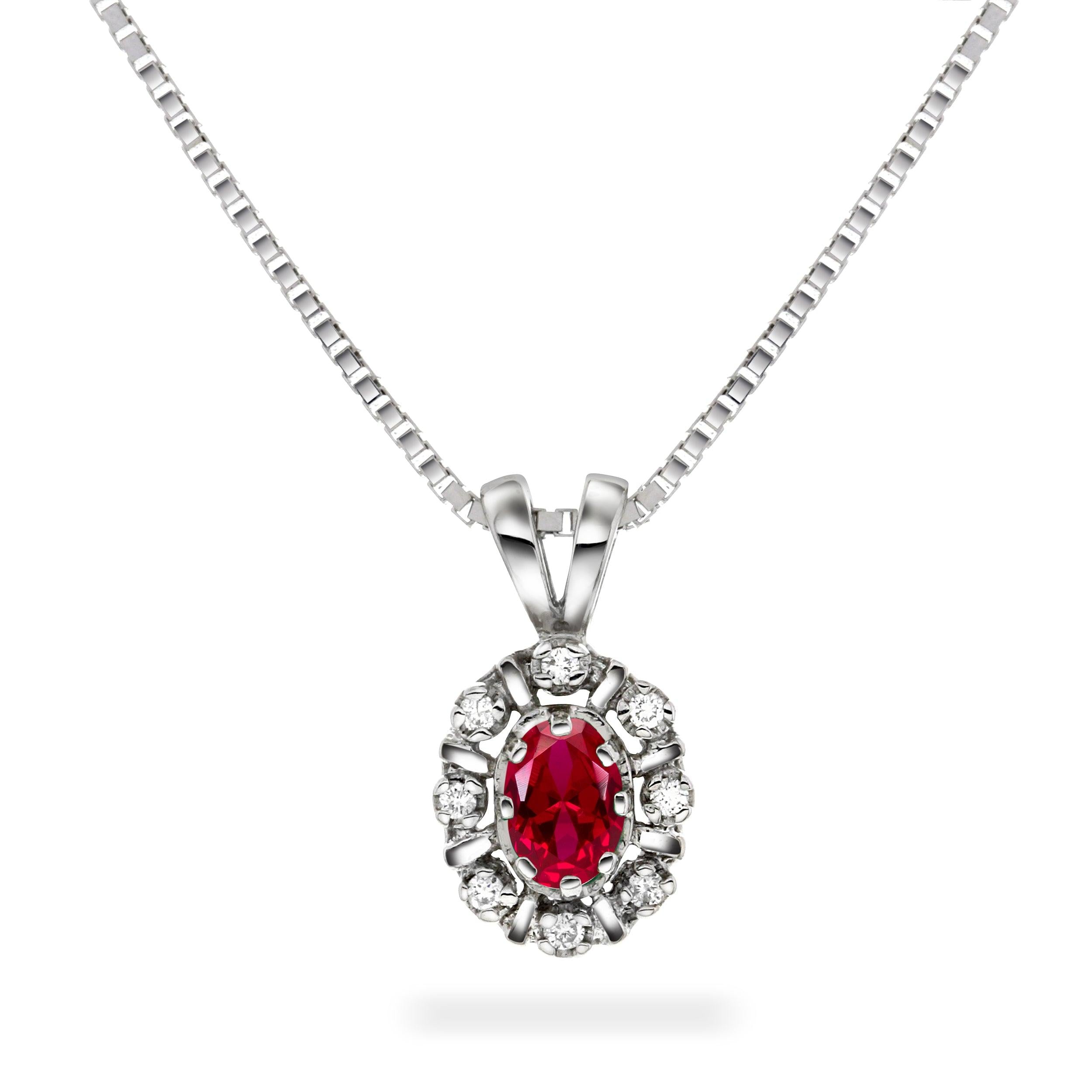 Diana Diamantanheng med rubin og diamanter 0,08ct TWSI - Diamanthuset